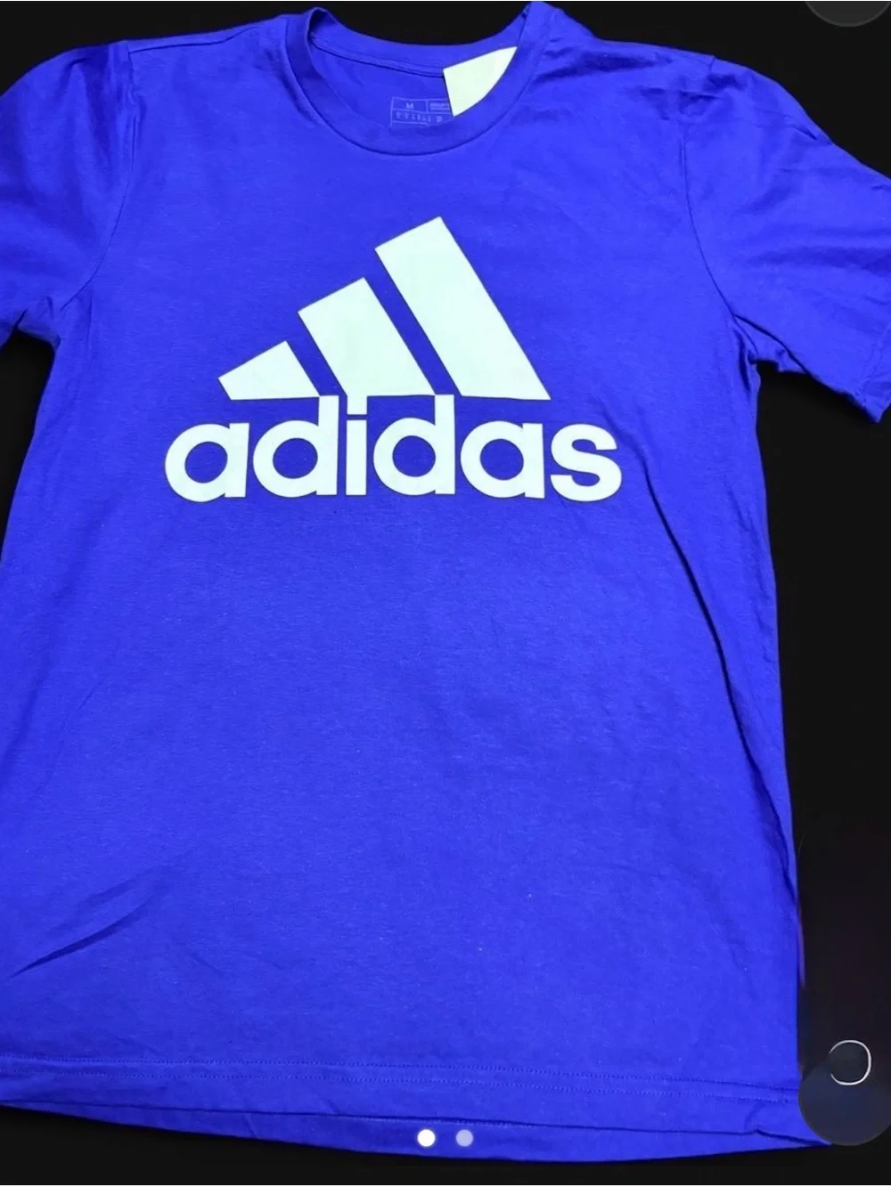 adidas Blue Short-Sleeve Tee with White Logo